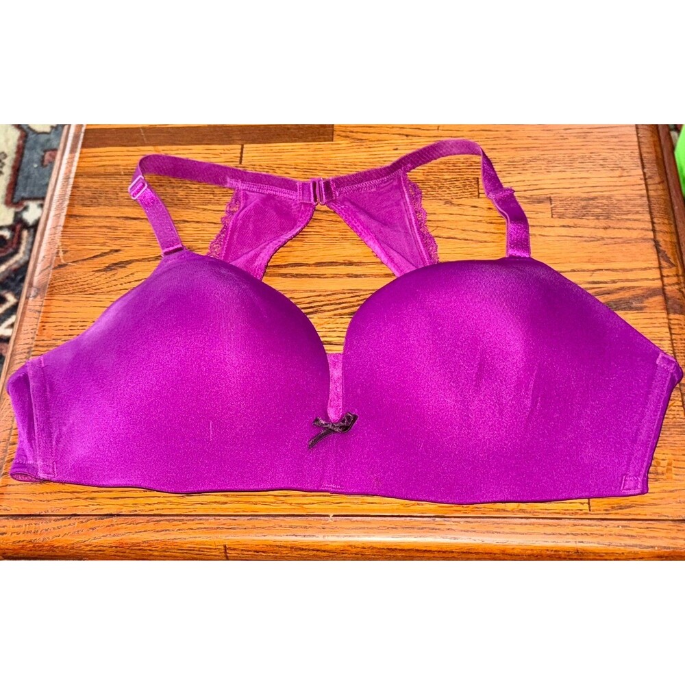 Cacique Lane Bryant Simply Wire Free Plunge Bra Magenta Size 40C